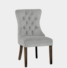 Kensington Dining Chair Grey Velvet