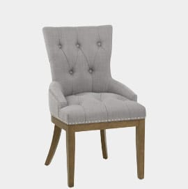 Knightsbridge Oak Dining Chair Grey Fabric