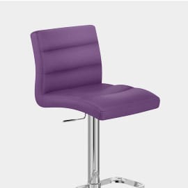 Lush Brushed Steel Bar Stool Purple