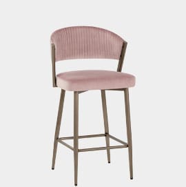 Lusso Bar Stool Pink Velvet