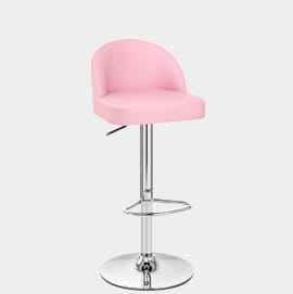 Mimi Chrome Stool Pink