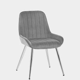 Mustang Chrome Chair Grey Velvet