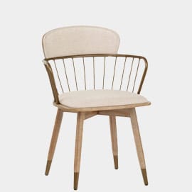 Opera Chair Oak And Beige Fabric