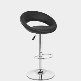 Padded Crescent Bar Stool Black