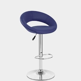 Padded Crescent Bar Stool Blue
