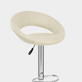 Padded Crescent Bar Stool Cream
