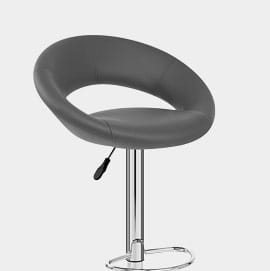Padded Crescent Bar Stool Grey