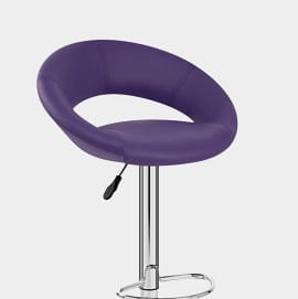 Padded Crescent Bar Stool Purple