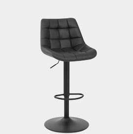 Porto Bar Stool Black Leather