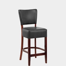 Ramsay Walnut Stool Black Leather