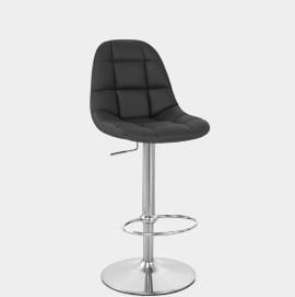 Rochelle Brushed Steel Stool Black