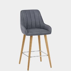 Rosa Oak Bar Stool Blue