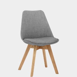 Ski Oak Dining Chair Dark Grey Fabric