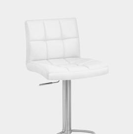 Starz Brushed Real Leather Stool White