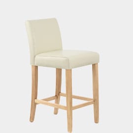 Stratos Oak Stool Cream Leather