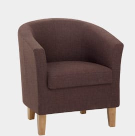 Tub Chair Brown Fabric