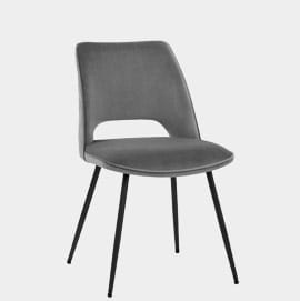 Viola Dining Chair Grey Velvet