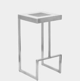 Zappa Brushed Steel Stool