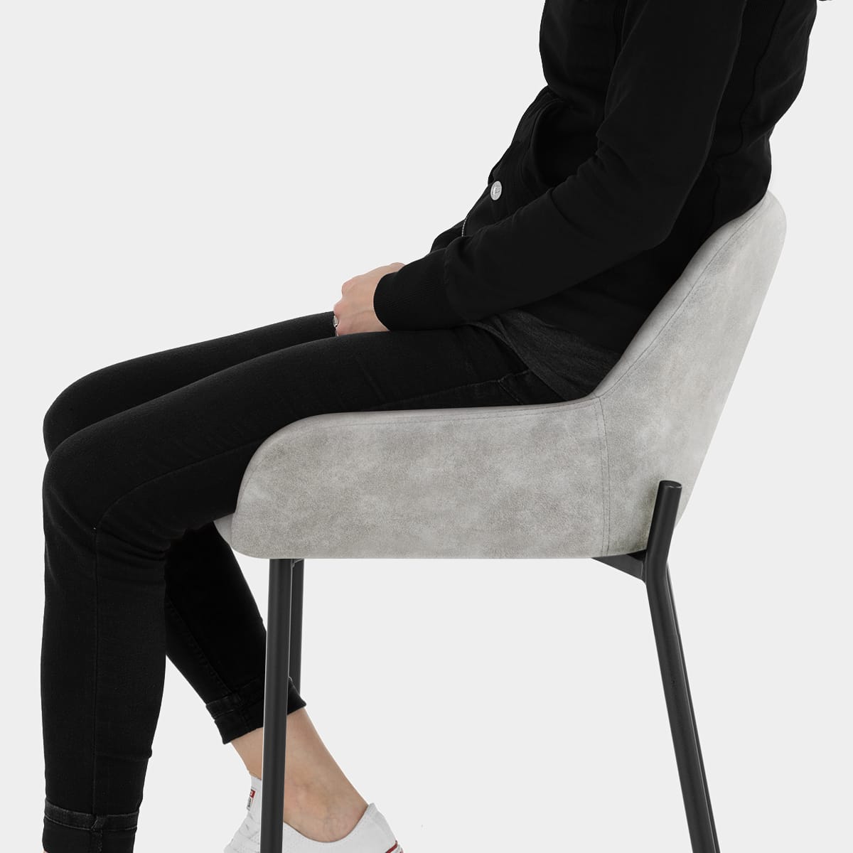 Falcon Bar Stool Antique Light Grey Seat Image