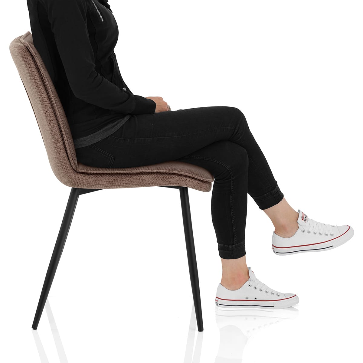 Abi Dining Chair Brown Fabric Frame Image