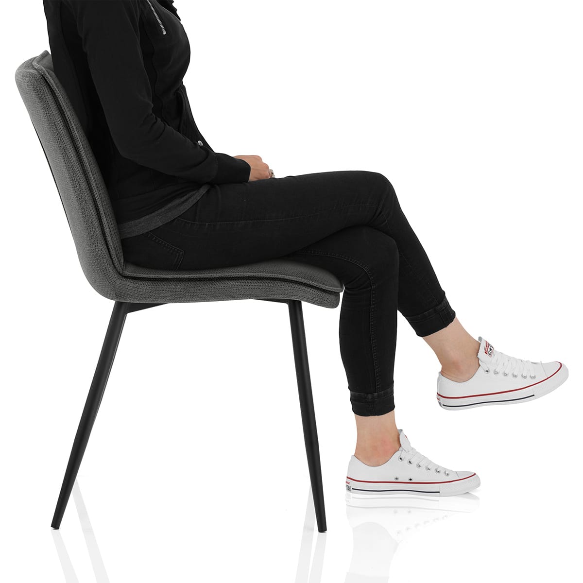 Abi Dining Chair Charcoal Fabric Frame Image