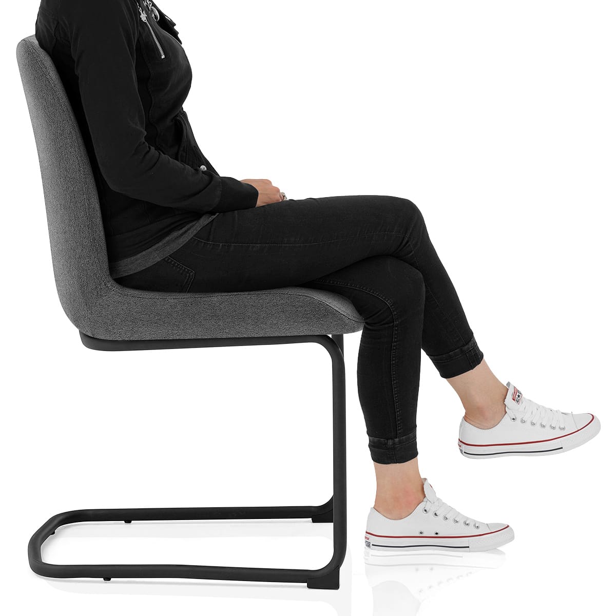 Adele Dining Chair Grey Fabric Frame Image