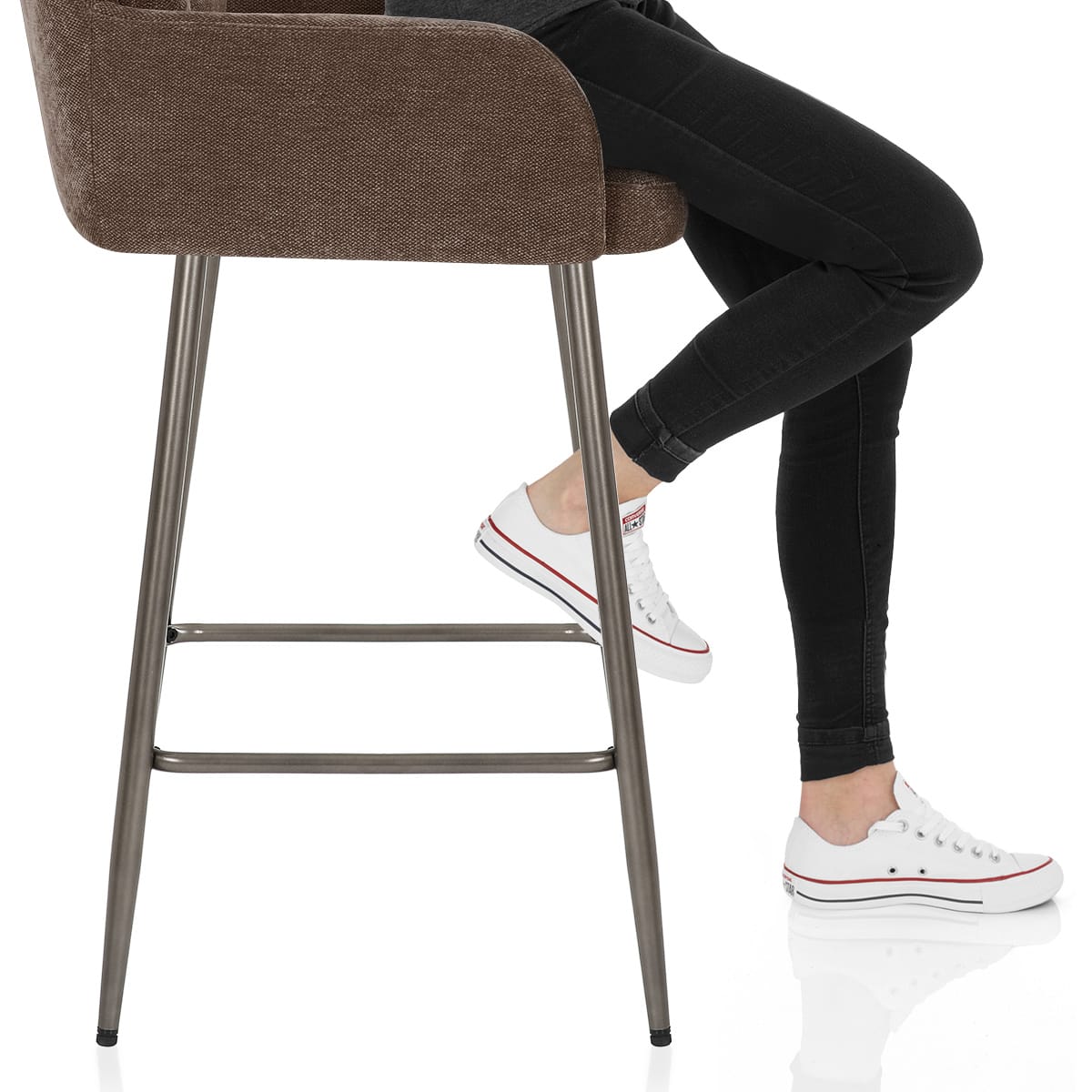 Albany Bar Stool Brown Fabric Frame Image