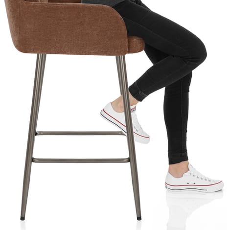 Albany Bar Stool Rust Fabric Frame Image