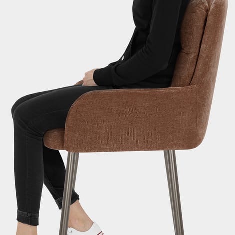 Albany Bar Stool Rust Fabric Seat Image