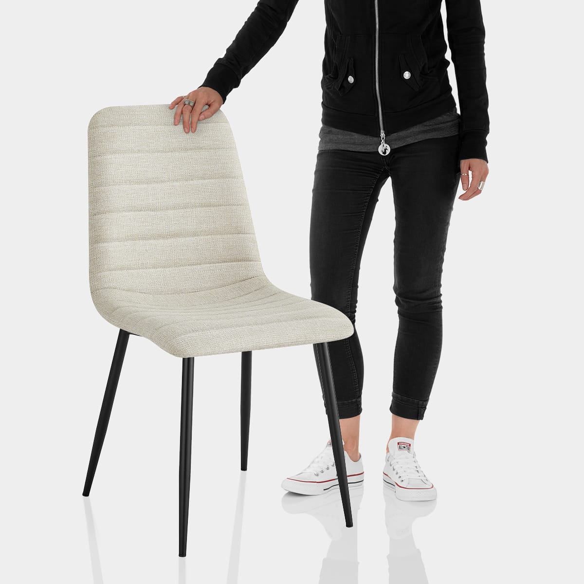 Alex Dining Chair Beige Fabric Features Image