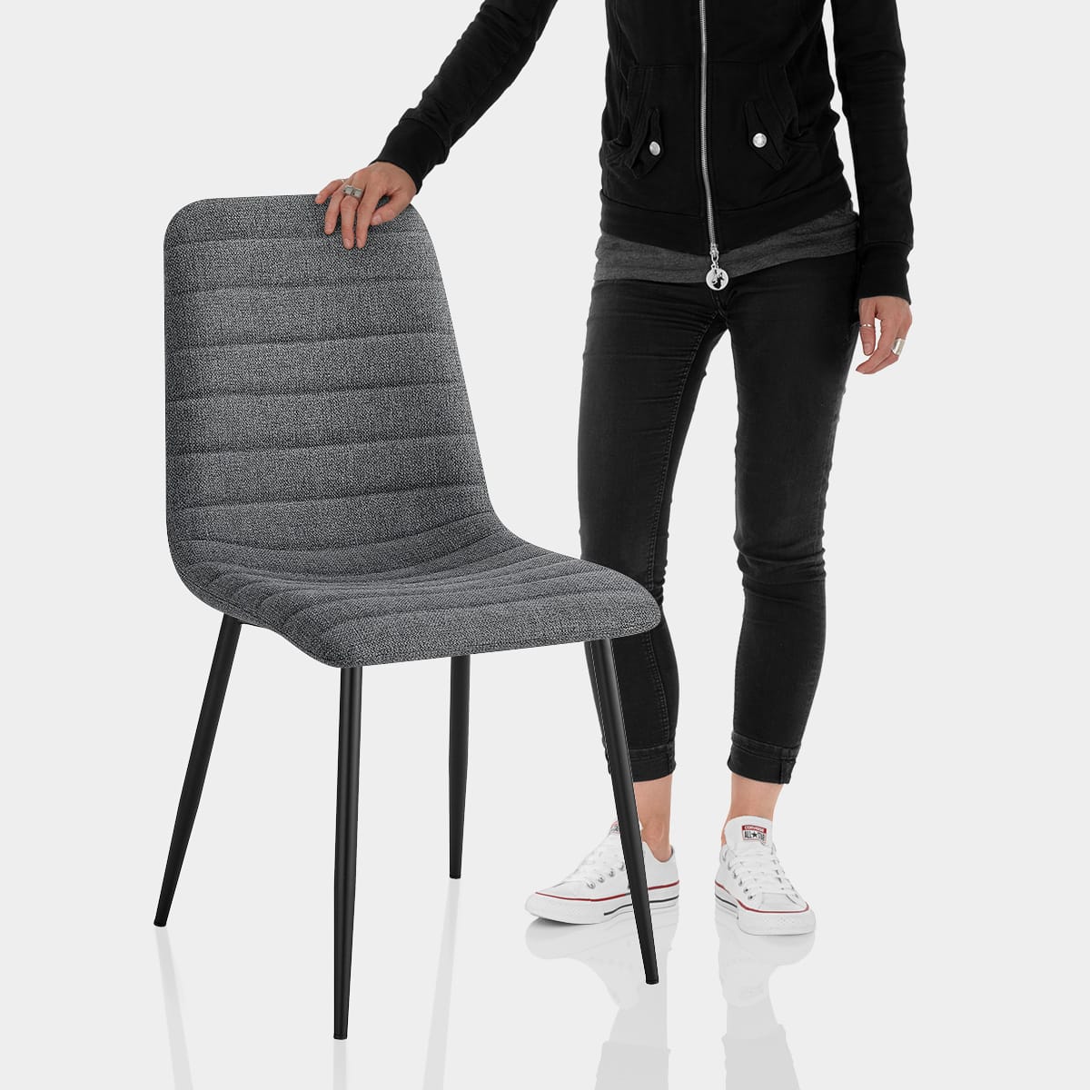 Alex Dining Chair Charcoal Fabric Features Image