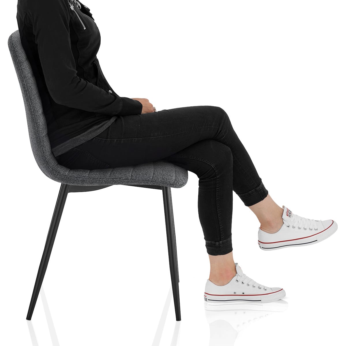 Alex Dining Chair Charcoal Fabric Frame Image