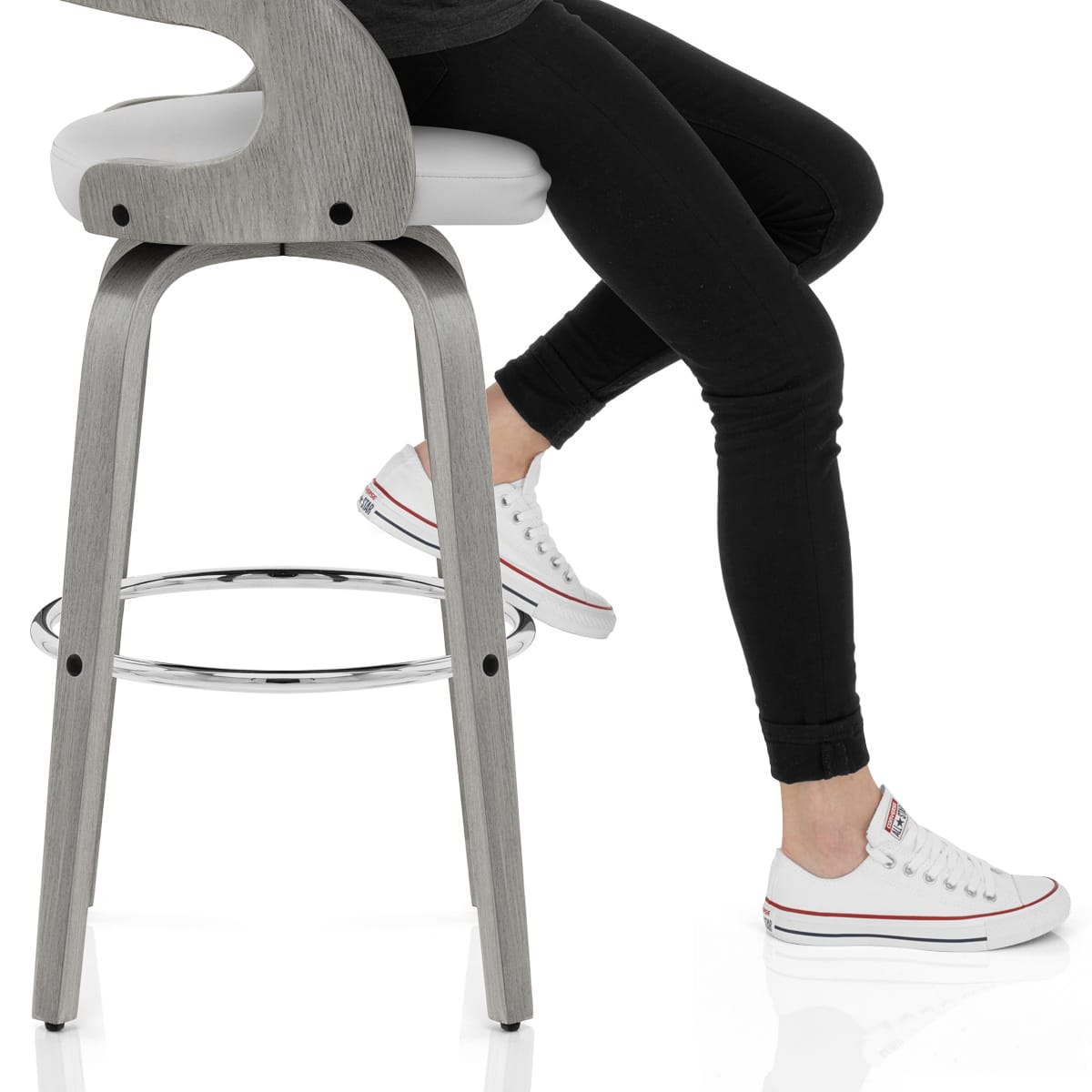 Alicia Grey Wooden Stool Frame Image