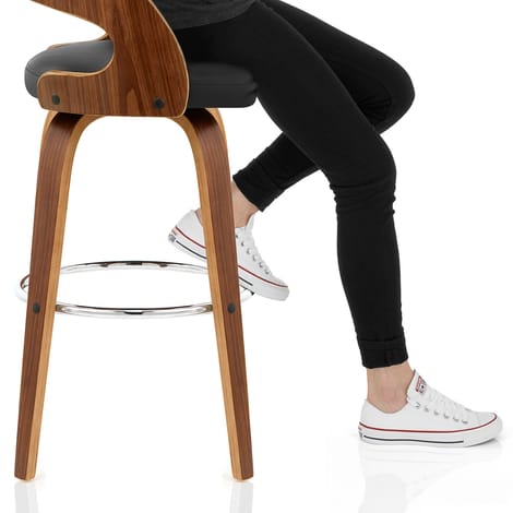 Alicia Walnut Bar Stool Black Frame Image