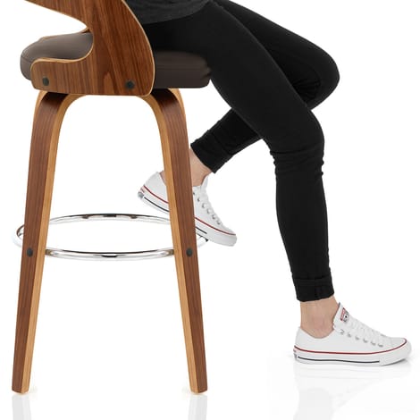 Alicia Walnut Bar Stool Brown Frame Image