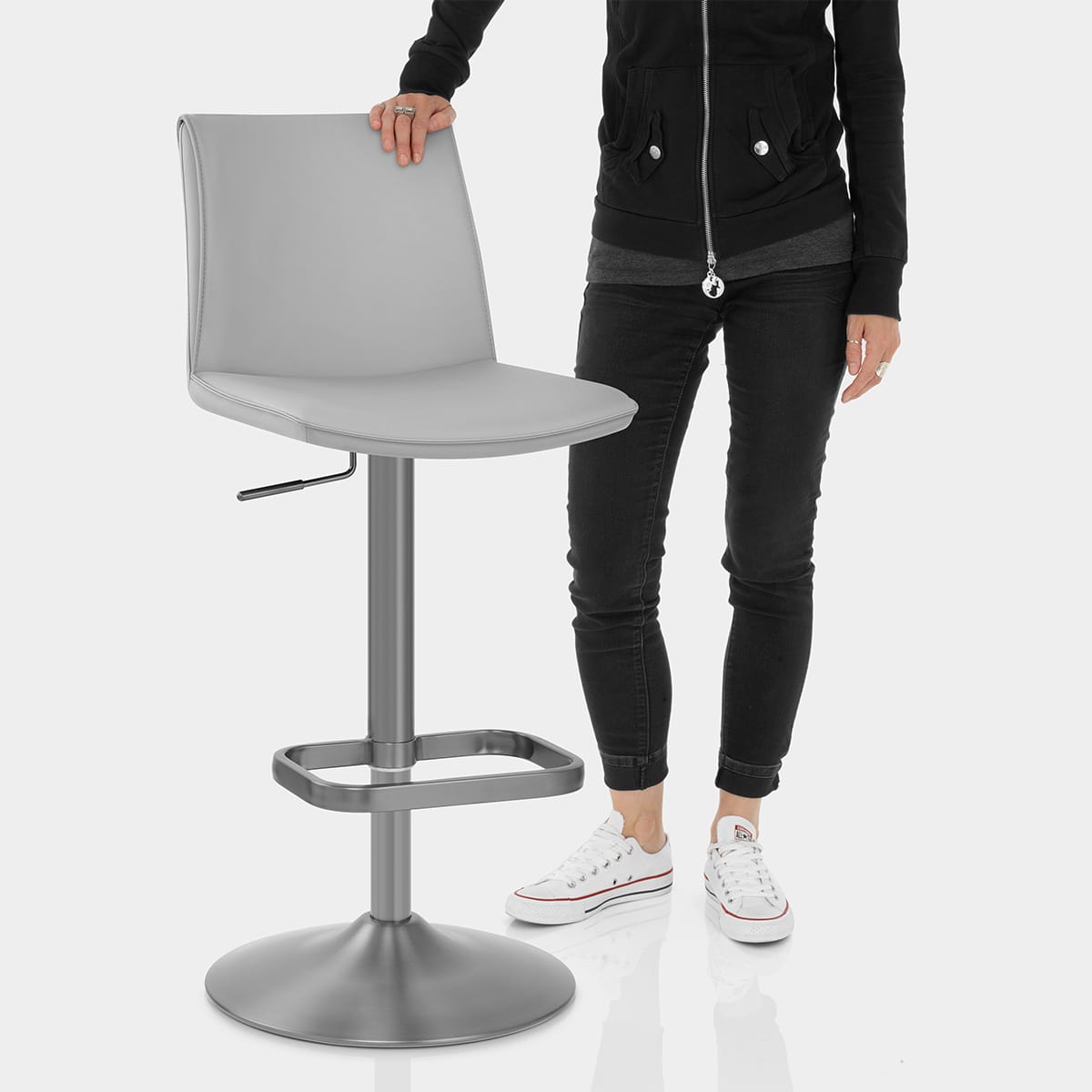 Alto Bar Stool Light Grey Features Image