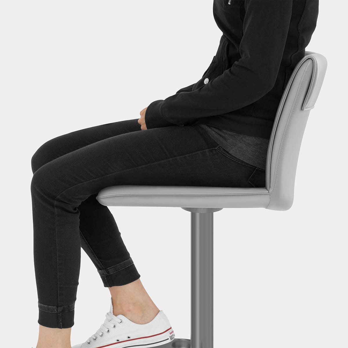 Alto Bar Stool Light Grey Seat Image