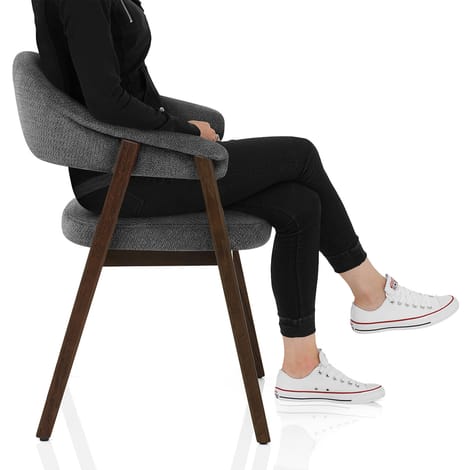 Amber Dark Oak Chair Charcoal Fabric Frame Image