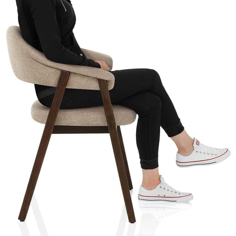 Amber Dark Oak Chair Tweed Fabric Frame Image