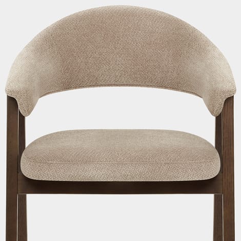 Amber Dark Oak Chair Tweed Fabric Seat Image