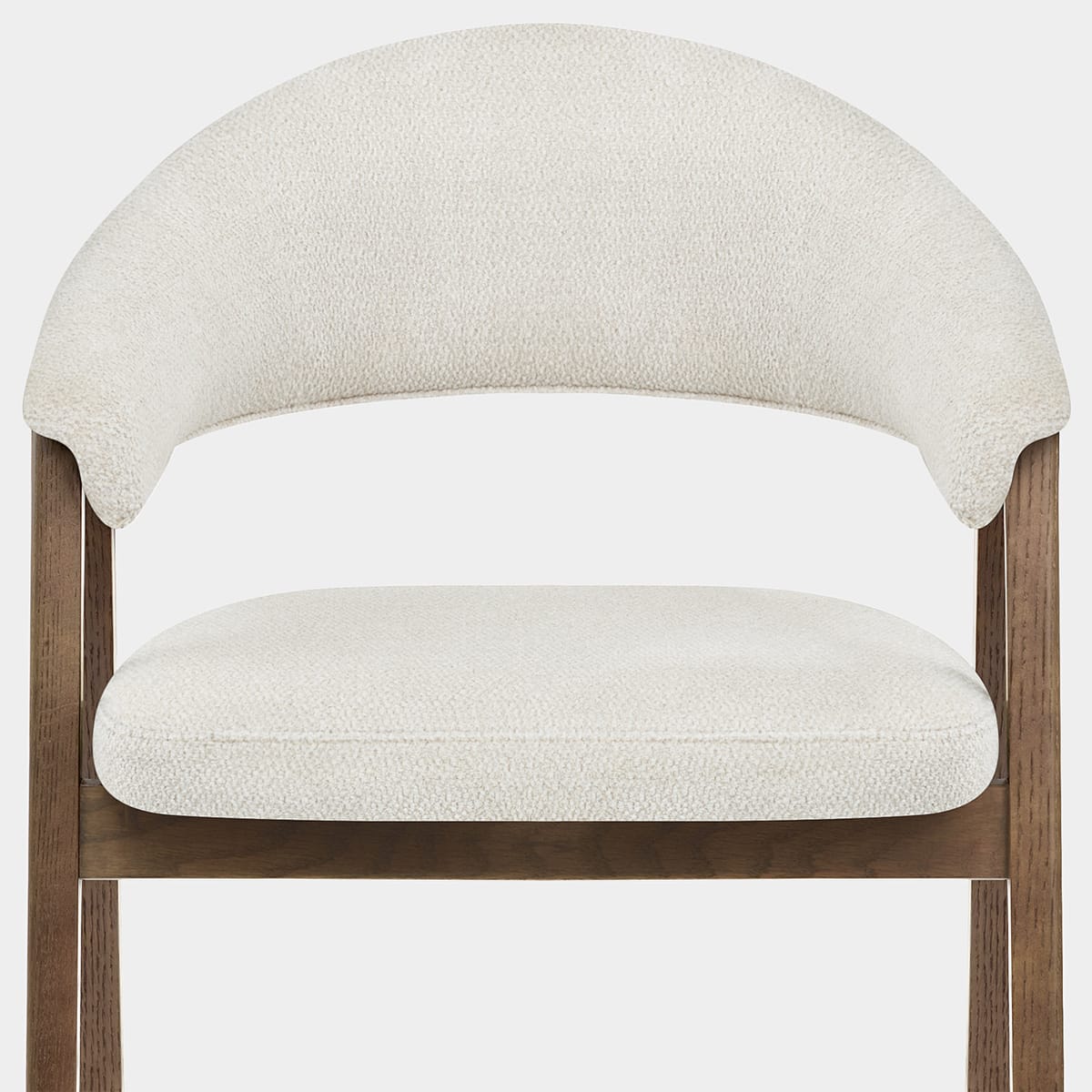 Amber Light Oak Chair Ivory Fabric Seat Image