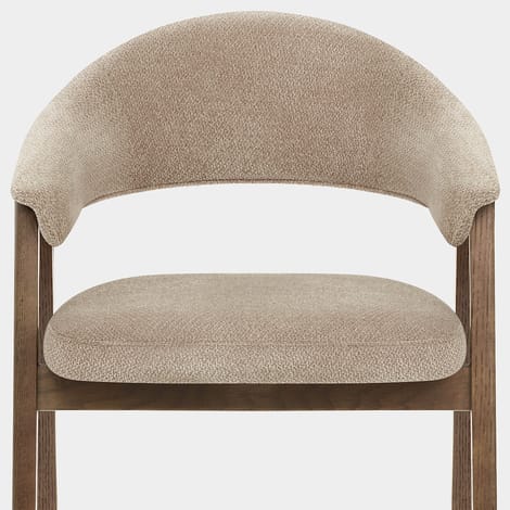 Amber Light Oak Chair Tweed Fabric Seat Image
