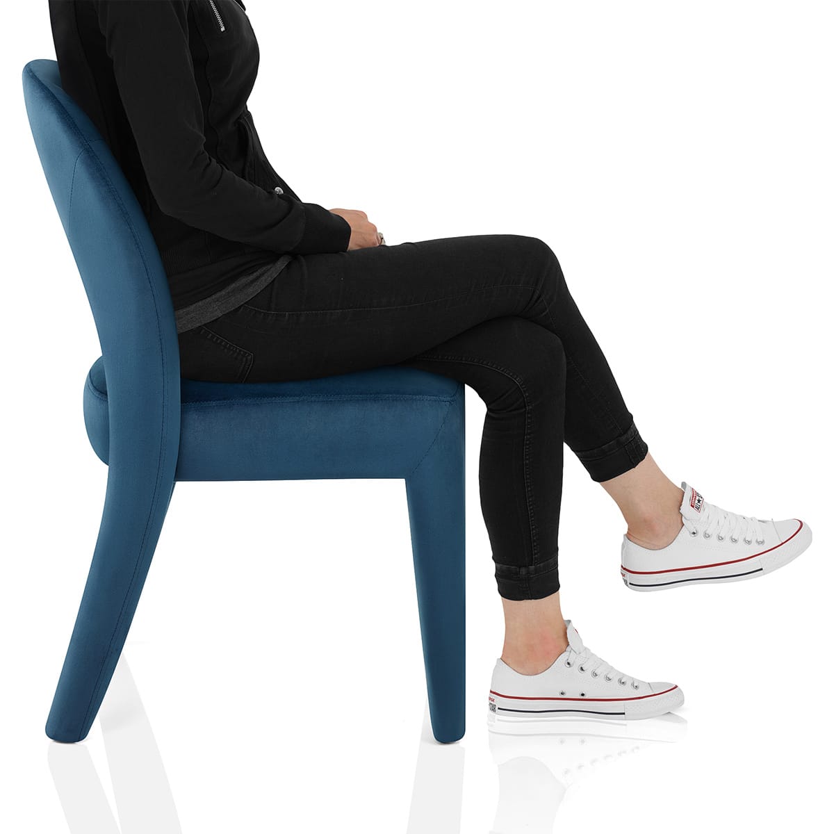 Amore Chair Blue Velvet Frame Image