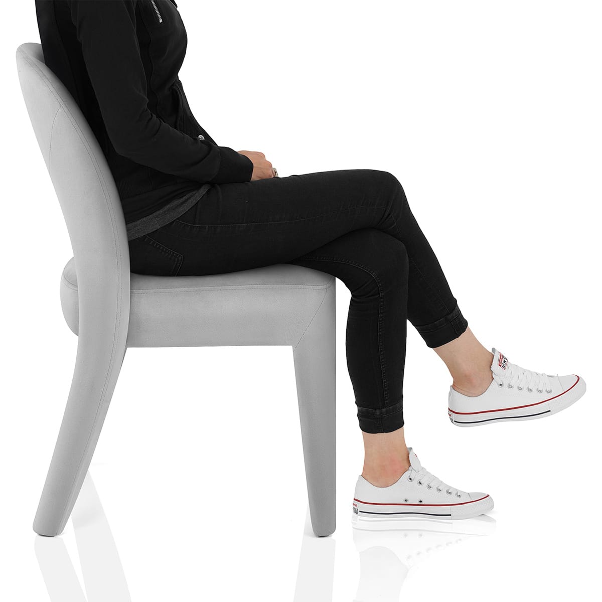 Amore Chair Grey Velvet Frame Image