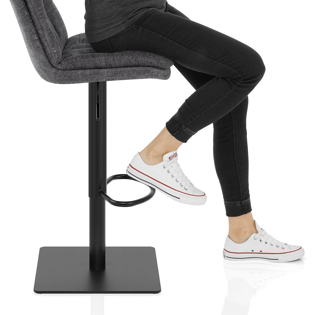 Angelo Bar Stool Charcoal Fabric Frame Image