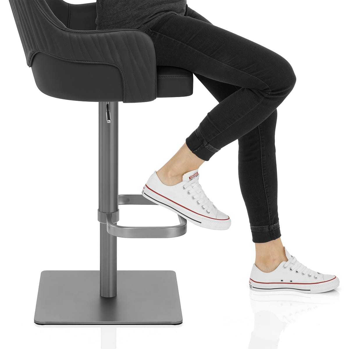 Antonia Graphite Stool Black Frame Image