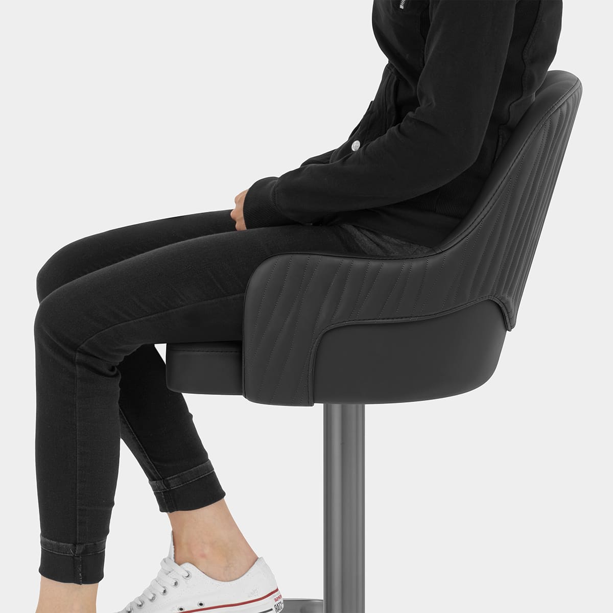 Antonia Graphite Stool Black Seat Image