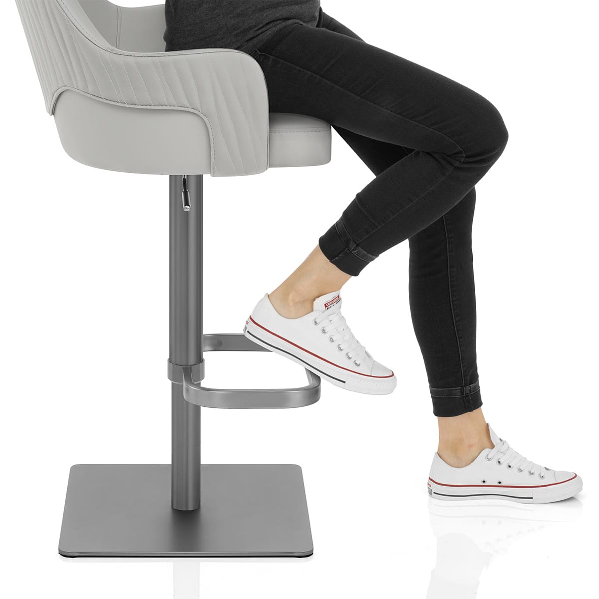 Antonia Graphite Stool Light Grey Frame Image