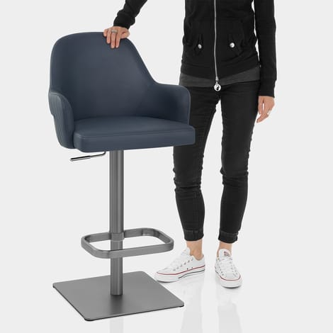 Antonia Graphite Stool Navy Blue Features Image