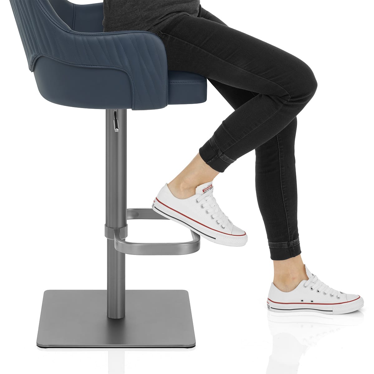 Antonia Graphite Stool Navy Blue Frame Image